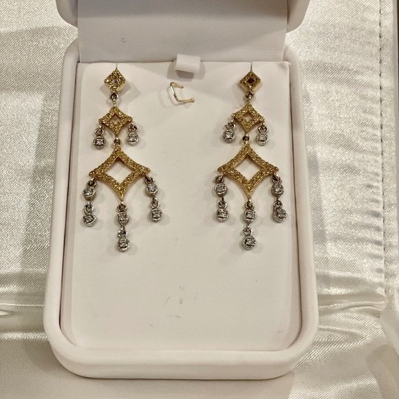 Diamond Earrings; Chandelier - Picture 2 of 3